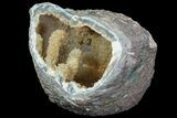 Wide Prasiolite (Green Quartz) Geode With Stalactite - Uruguay #80647-4